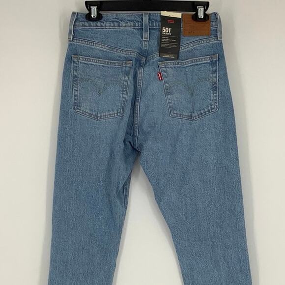 Levis 501 Womens 27x28 Light Wash Denim Skinny High Rise Jeans Stretch OS24-19 - Picture 6 of 12